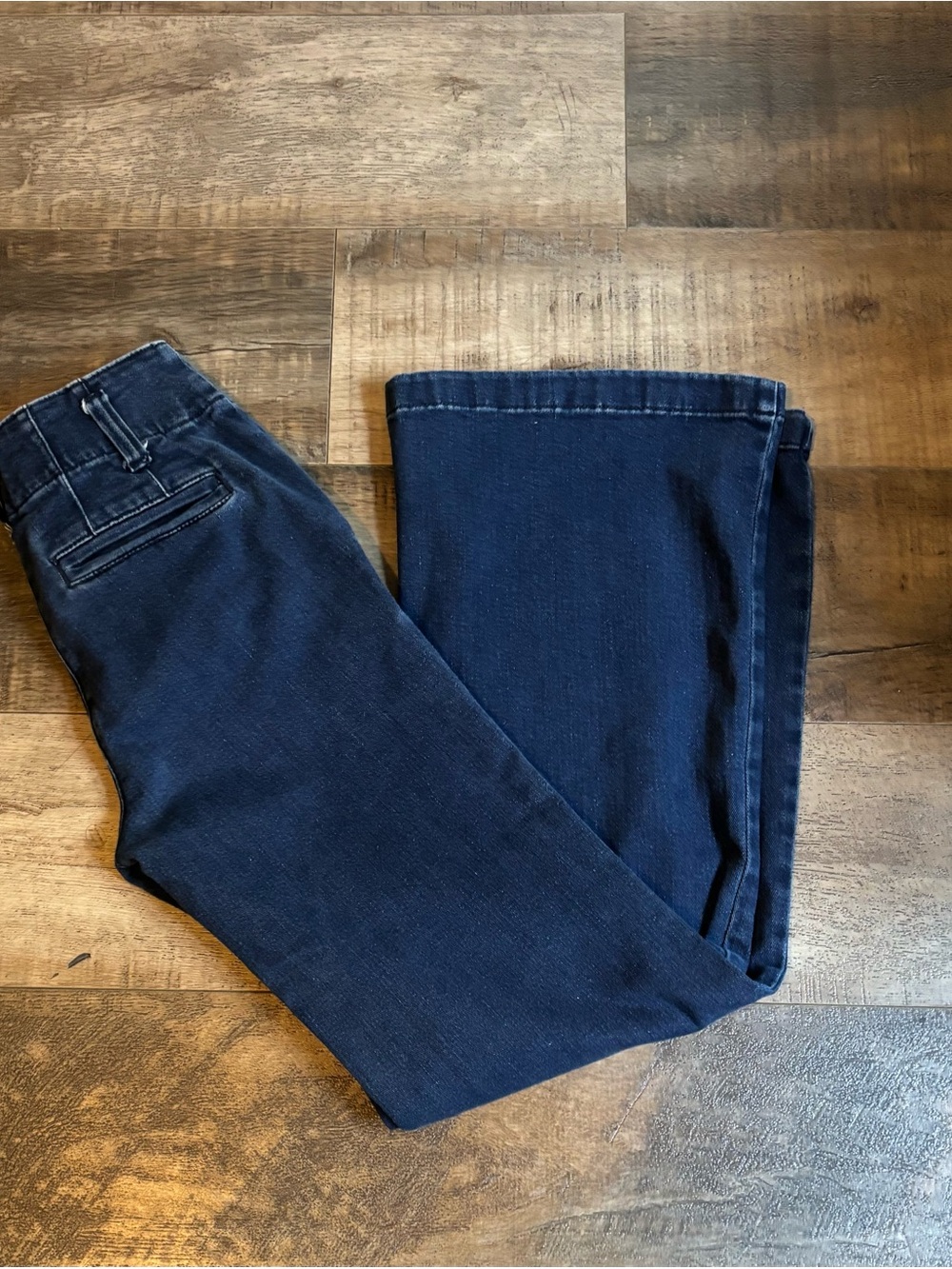 Maeve Anthropologie Naomi High Rise Wide Leg Jeans Dark Wash Indigo Blue Size 25